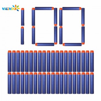 VICIVIYA 100Pcs for Nerf Soft Toy Gun Bullets Round Head Air Hole Foam Darts Bullet  7.2cm for N-strike Elite Series Blasters