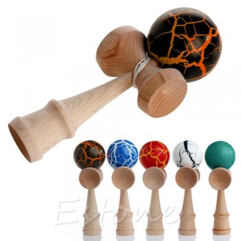 HBB 1PC Children Safety Crack Pattern Toy Bamboo Kendama Best Wooden Educational Toys Kids Toy Gift