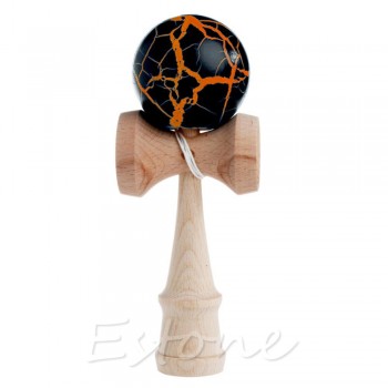 HBB 1PC Children Safety Crack Pattern Toy Bamboo Kendama Best Wooden Educational Toys Kids Toy Gift