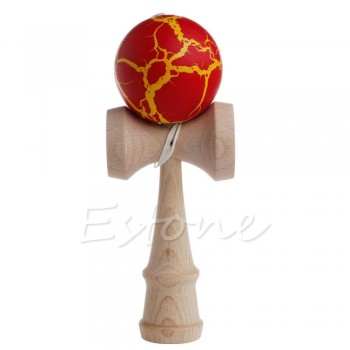 HBB 1PC Children Safety Crack Pattern Toy Bamboo Kendama Best Wooden Educational Toys Kids Toy Gift