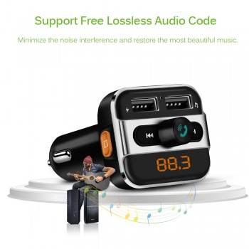 Onever FM Transmitter Dual USB Car Charger A2DP Music MP3 Player with TF Card Slot Handsfree Phone Calling Bluetooth Car Kits
