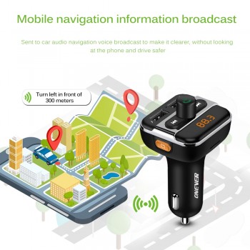 Onever FM Transmitter Dual USB Car Charger A2DP Music MP3 Player with TF Card Slot Handsfree Phone Calling Bluetooth Car Kits