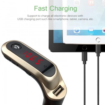 JINSERTA 4-in-1 Hands Free Wireless Bluetooth FM Transmitter S7 AUX Modulator Car Kit MP3 Player SD USB LCD Car Accessories