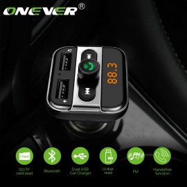 Car Audio Mp3 Player Dual USB FM Transmitter With Charger 3.4ATF Slot Black Wireless Modulator Car Bluetooth Handsfree