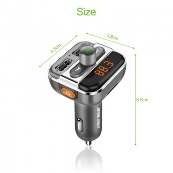 Car Audio Mp3 Player Dual USB FM Transmitter With Charger 3.4ATF Slot Black Wireless Modulator Car Bluetooth Handsfree