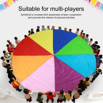 2M/3M/3.6M/6M Diameter Outdoor Rainbow Umbrella Parachute Toy Jump-Sack Ballute Play Teamwork Game Toy For Kids Gift Hot Sale