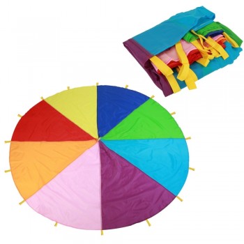 2M/3M/3.6M/6M Diameter Outdoor Rainbow Umbrella Parachute Toy Jump-Sack Ballute Play Teamwork Game Toy For Kids Gift Hot Sale