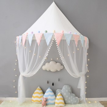 Kids Teepee Tents Children Play House Cotton Bed Tent Canopy Foldable Crib Tent Baby Room Decor Birthday Gifts Photography Props