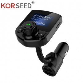 KORSEED Car FM Transmitter Bluetooth Kit 3.1A Car Charger USB Port AUX Audio Radio LCD Display Mp3 Player Phone Handsfree Carkit