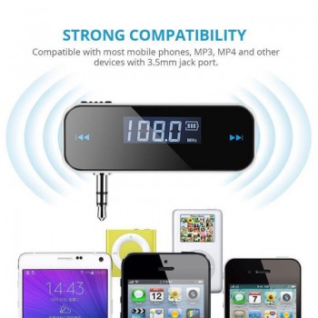 1pcs Mini 3.5 Mm Wireless Car Radio Audio FM Transmitter HandsFree Modulator Transmissor LCD Displayer With Cable