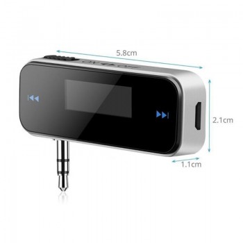 1pcs Mini 3.5 Mm Wireless Car Radio Audio FM Transmitter HandsFree Modulator Transmissor LCD Displayer With Cable