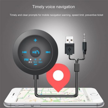 AOZBZ Bluetooth Car AUX Speaker USB Power FM Radio Aux Wireless Hands-Free Call Car Kit Music Receiver Adapter With LED Display
