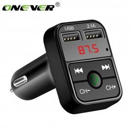 Onever Car Wireless Bluetooth FM Transmitter Disk MP3 Player Audio Adapter Dual USB Charger Car FM Modulator With LED Display