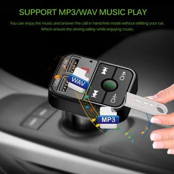 Onever Car Wireless Bluetooth FM Transmitter Disk MP3 Player Audio Adapter Dual USB Charger Car FM Modulator With LED Display