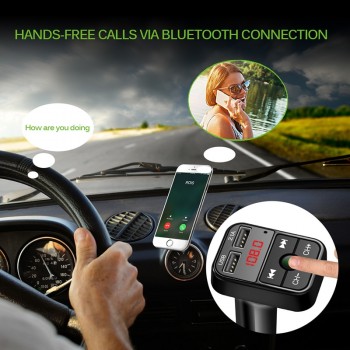 Onever Car Wireless Bluetooth FM Transmitter Disk MP3 Player Audio Adapter Dual USB Charger Car FM Modulator With LED Display