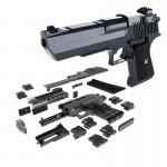 DIY Building Blocks Toy gun Desert Eagle Assembly Toy Brain Game Model Can Fire Bullets(Mung Bean) with Instruction Book