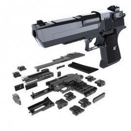 DIY Building Blocks Toy gun Desert Eagle Assembly Toy Brain Game Model Can Fire Bullets(Mung Bean) with Instruction Book