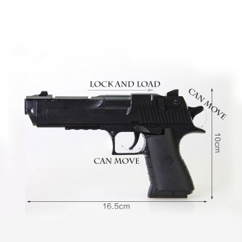 DIY Building Blocks Toy gun Desert Eagle Assembly Toy Brain Game Model Can Fire Bullets(Mung Bean) with Instruction Book