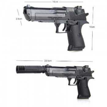 DIY Building Blocks Toy gun Desert Eagle Assembly Toy Brain Game Model Can Fire Bullets(Mung Bean) with Instruction Book