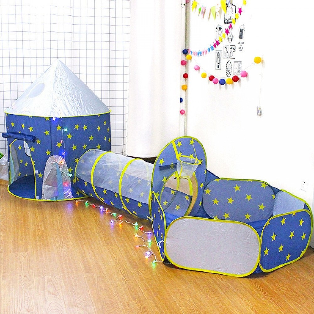 Childrens 3 In 1 tent spaceship tent space yurt tent game house Rocket ship Play Tent Ball pool