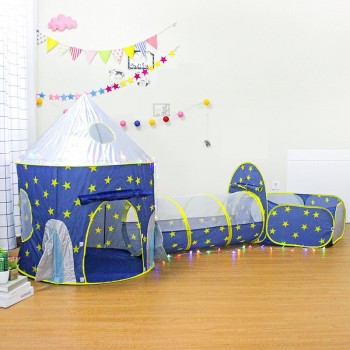 Childrens 3 In 1 tent spaceship tent space yurt tent game house Rocket ship Play Tent Ball pool