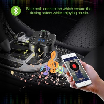 New FM Transmitter Bluetooth 4.0 Car Kit  Modulator 3.1A Dual USB Car Charger Support TF Card U Disk Play Music Player DC 12/24V