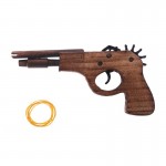 Simulation Bullet Rubber Band Launcher Wood Gun Hand Pistol Guns Shooting Toy