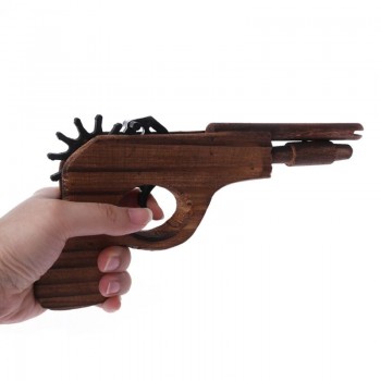 Simulation Bullet Rubber Band Launcher Wood Gun Hand Pistol Guns Shooting Toy