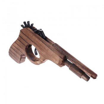 Simulation Bullet Rubber Band Launcher Wood Gun Hand Pistol Guns Shooting Toy