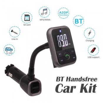 Car Kit MP3 Player Wireless Bluetooth FM Transmitter Radio Adapter Car Charger USB SD Card Reader and Calling Remote Control