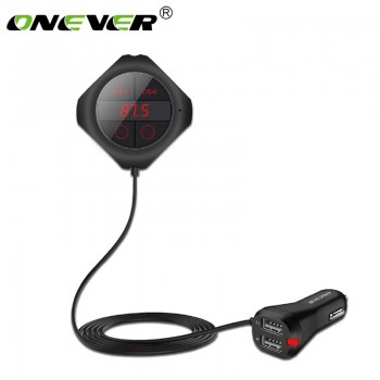 Onever FM Transmitter Bluetooth Handsfree Car Kit Radio Transmitter Wireless FM Modulator Car MP3 Player TF U Disk Dual USB