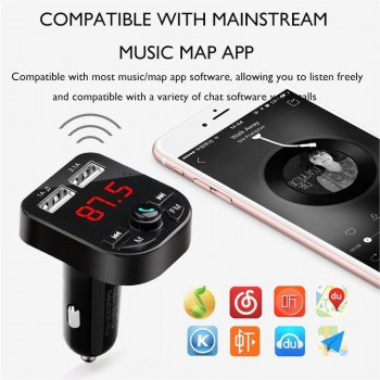 JINSERTA Bluetooth FM Transmitter Handsfree Car MP3 Player U-Disk TF Audio Receiver FM modulator Dual USB Car Charger 3.1A 1A