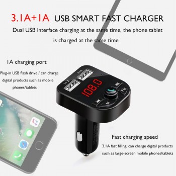 JINSERTA Bluetooth FM Transmitter Handsfree Car MP3 Player U-Disk TF Audio Receiver FM modulator Dual USB Car Charger 3.1A 1A