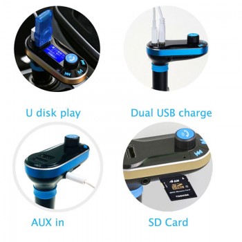 Hot voiture FM Transmitter Wireless Bluetooth Music Hands-free Calling Wireless MP3 Player Car Kit USB Charger SD LCD 3 Color