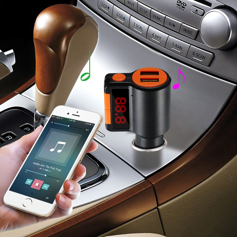 Dual USB Bluetooth MP3 Player Car Hands-free FM Transmitter BC09 Car Charger