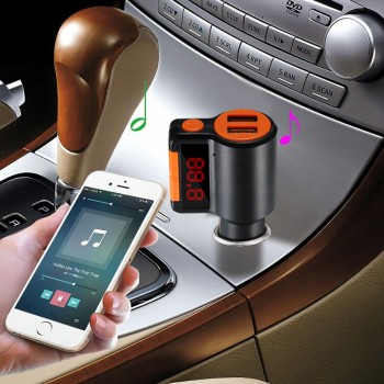 Dual USB Bluetooth MP3 Player Car Hands-free FM Transmitter BC09 Car Charger