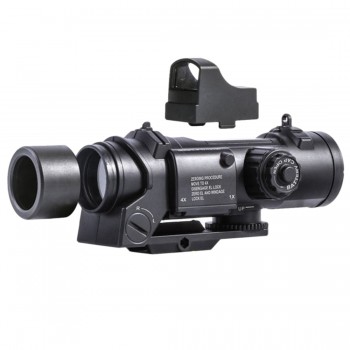 New Practical Military 6x Scope Sight Kit with 7cm long 21mm Wide Nylon Top Rail, for Nerf blaster toywith 18mm Width Rail Black