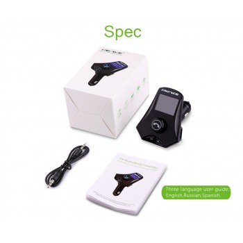ONEVER Multifunction Bluetooth Car FM Transmitter Modulato MP3 Player Support U Disk/TF Card 2.1A AUX IN/OUT Dual USB Charger