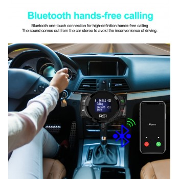 JINSERTA Bluetooth FM Transmitter Car MP3 Player FM Modulator Handsfree Dual USB 3.1A Quick Charger for iPhone X