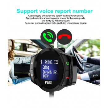 JINSERTA Bluetooth FM Transmitter Car MP3 Player FM Modulator Handsfree Dual USB 3.1A Quick Charger for iPhone X