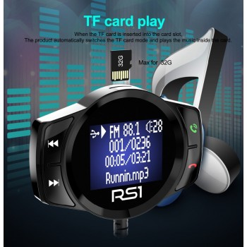JINSERTA Bluetooth FM Transmitter Car MP3 Player FM Modulator Handsfree Dual USB 3.1A Quick Charger for iPhone X