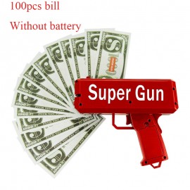 TUKATO Make It Rain Money Gun Red Cash Cannon Super Gun Toys 100PCS Bills Party Game Outdoor Fun Fashion Gift Pistol Toys