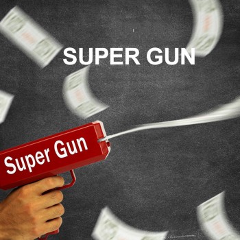 TUKATO Make It Rain Money Gun Red Cash Cannon Super Gun Toys 100PCS Bills Party Game Outdoor Fun Fashion Gift Pistol Toys