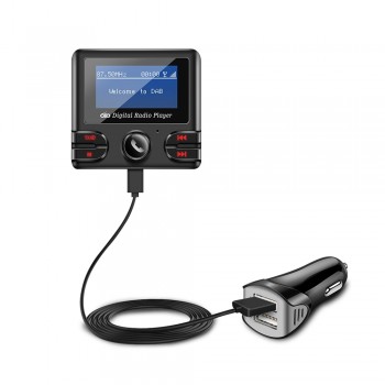 Onever DAB Receiver Bluetooth 4.2  FM Transmitter Car Kit Music Player Modulator Dual USB  2.1A  Charger Support TF with Antenna