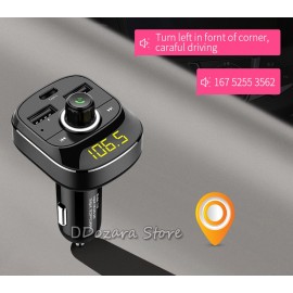 Wireless Bluetooth Fm Transmitter Aux Modulator Mp3 Player Car Kit Handsfree With Voltage Display TF Music Playing USB Charger