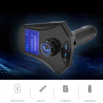 2018 Audio Car MP3 Plyer Music Adapter LED TF Card U-Disk Port Auto Wireless FM Transmitter Bluetooth Car Kit FM Aux 3.5mm