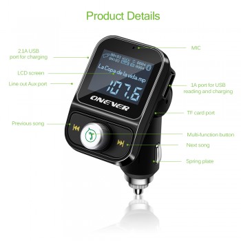 Bluetooth FM Transmitter Modulator Car Kit USB Charger Adapter DC 12-24V Wireless MP3 Player Hands-free Call