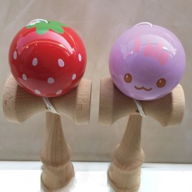 Cute Strawberry and Rabbit Kendama oy Ball Outdoor Fun Sports Juggling Ball Toy Fashion  Paint Wooden Toy Ball Gift For Children