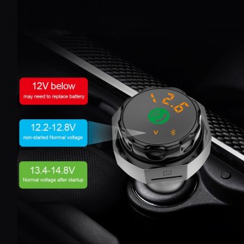 AOSHIKE Car Bluetooth Aux Kit with MIC Handsfree Wireless FM Transmitters MP3 Player Auto USB Charger Adapter Emergency Hammer