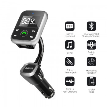 Onever Car Handsfree FM transmitter with Remote Control Wireless Audio Radio Modulator Bluetooth Car Kit Support USB/SD/TF Card